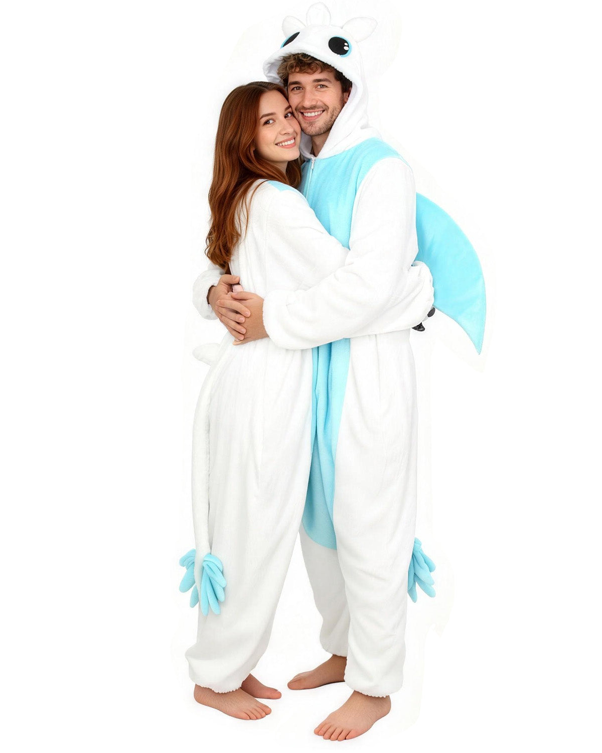 Onesie Pajama White Dragon