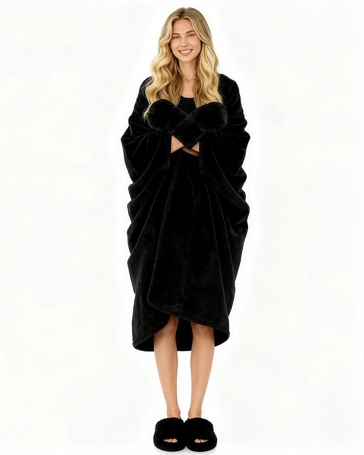 Cloak Cape Coat Hooded Black Dragon