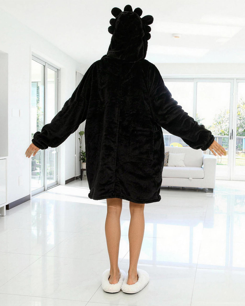 Wearable Blanket Hoodie Black Dragon