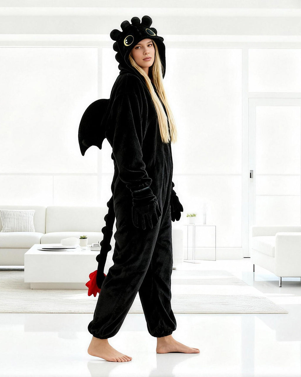 Onesie Pajama Black Dragon