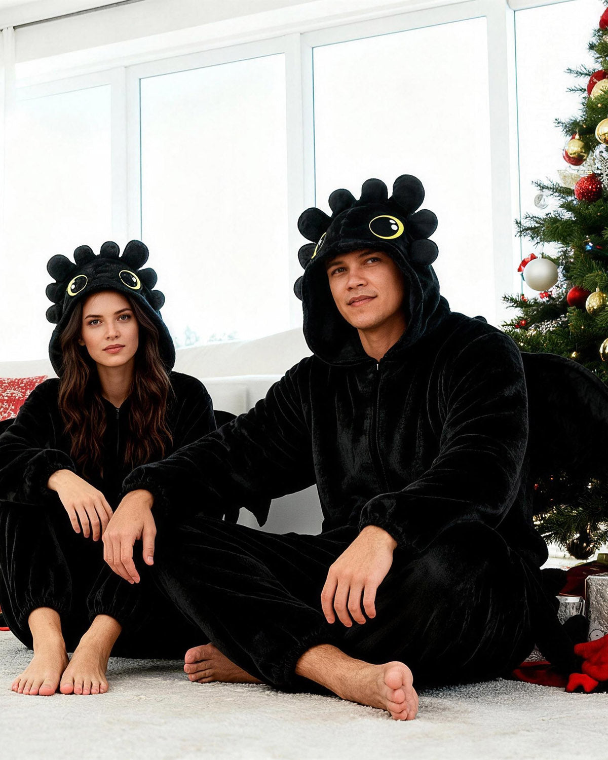 Onesie Pajama Black Dragon