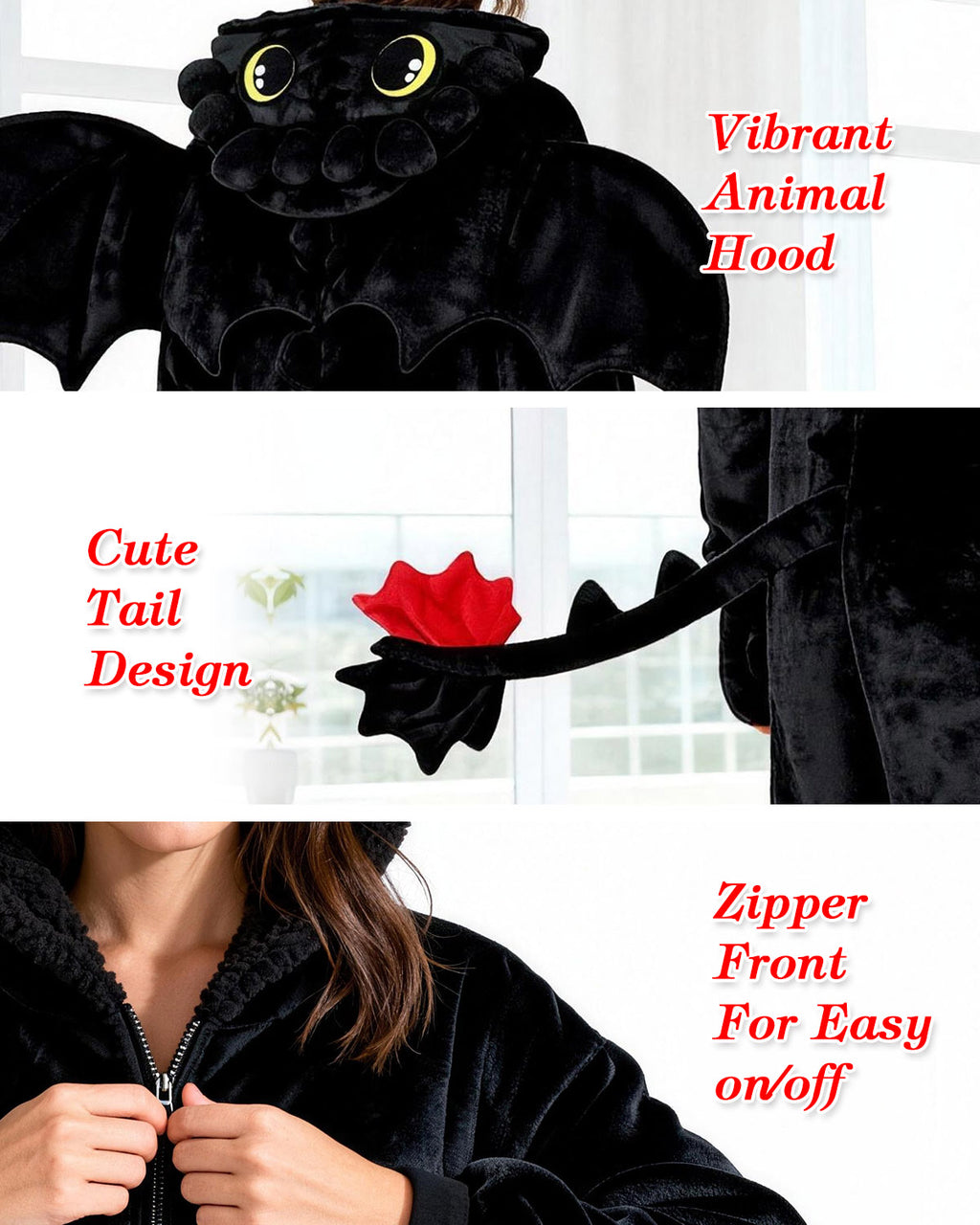 Onesie Pajama Black Dragon