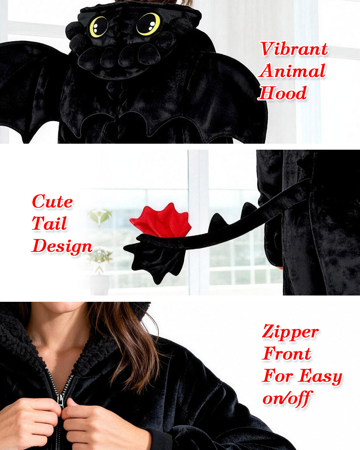 Onesie Pajama Black Dragon